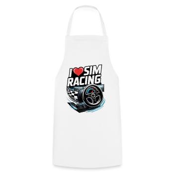 J’adore le sim racing - Tablier de cuisine - blanc - Devant - AI Model Male 185 dark (185cm)
