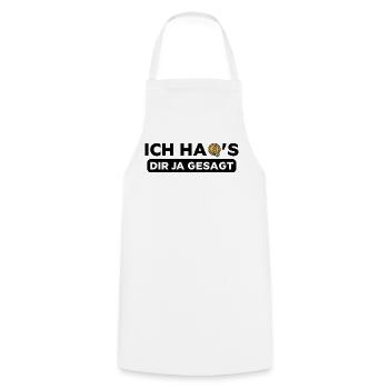 Ich habs dir ja gesagt Bitcoin Crypto Kryptowährun - Kochschürze - Weiß - Vorne - AI Model Male 185 dark (185cm)