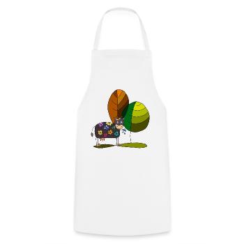 Vache - Tablier de cuisine - blanc - Devant - AI Model Male 185 dark (185cm)