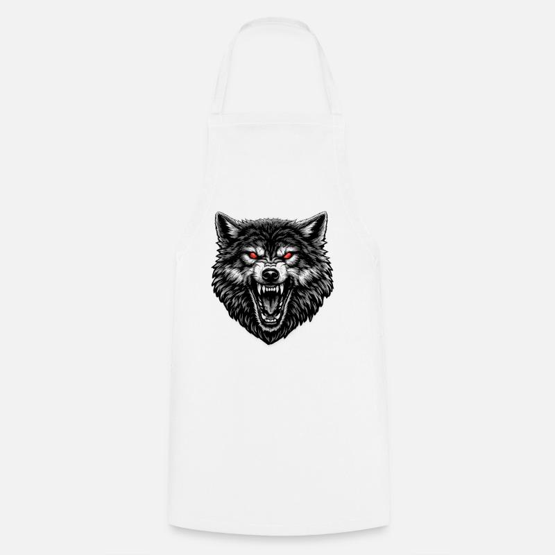 Masque de Loup Regard de Feu - Tablier de cuisine - blanc