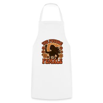 L’avenir est une femme – le pouvoir des fleurs - Tablier de cuisine - blanc - Devant - AI Model Male 185 dark (185cm)