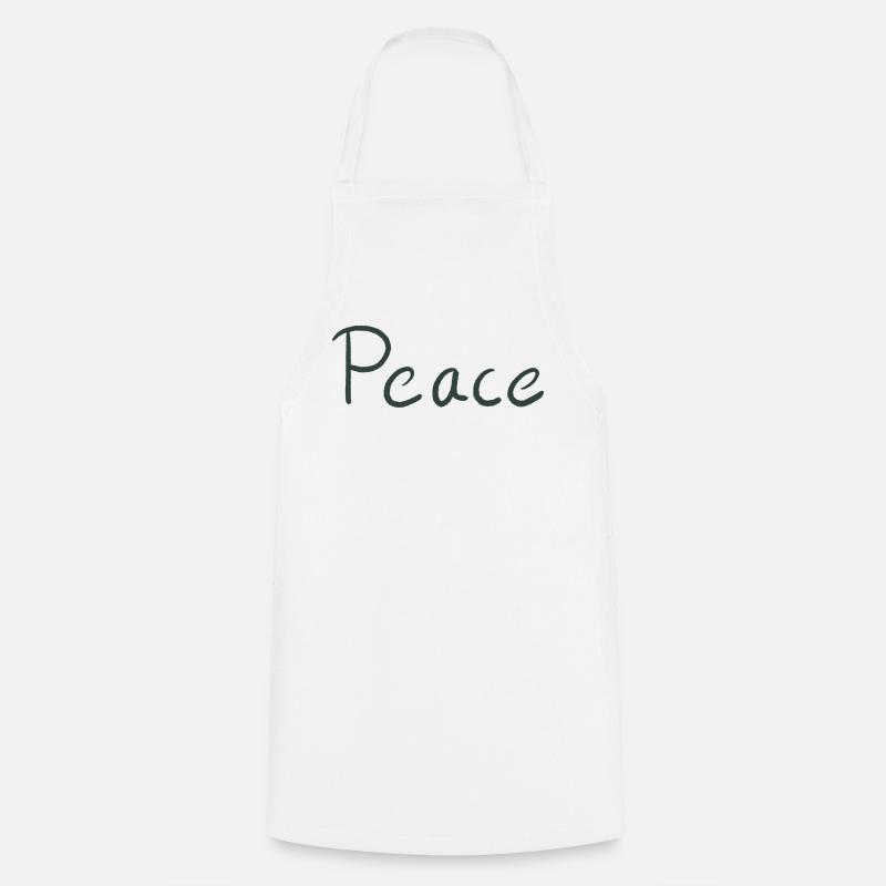 Lettres Peace Hand Vert - Tablier de cuisine - blanc