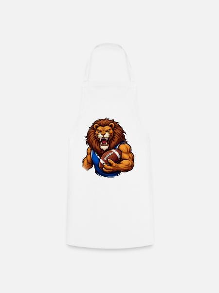 Löwe Football Maskottchen - Kochschürze - Weiß