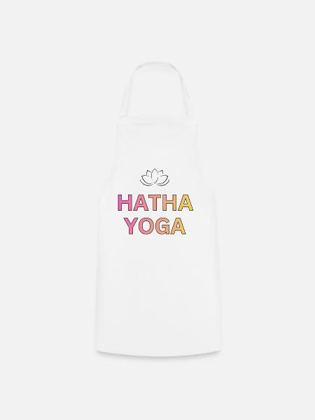 Hatha Yoga Gradient Schrift - Kochschürze - Weiß