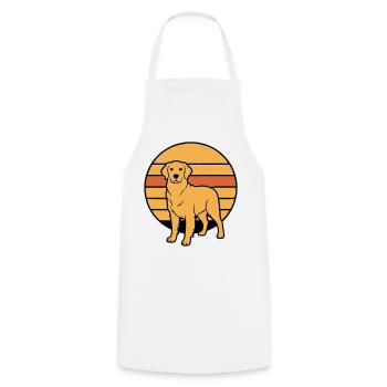 Dog Retriever Retro Sunset - Cooking Apron - white - Front - AI Model Male 185 dark (185cm)