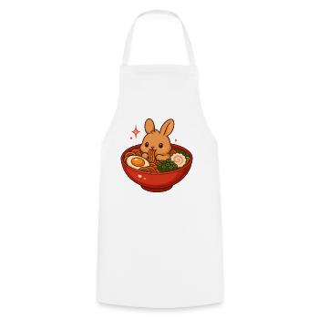 Hase mit Nudeln Ramen kawaii Hase - Kochschürze - Weiß - Vorne - AI Model Male 185 dark (185cm)