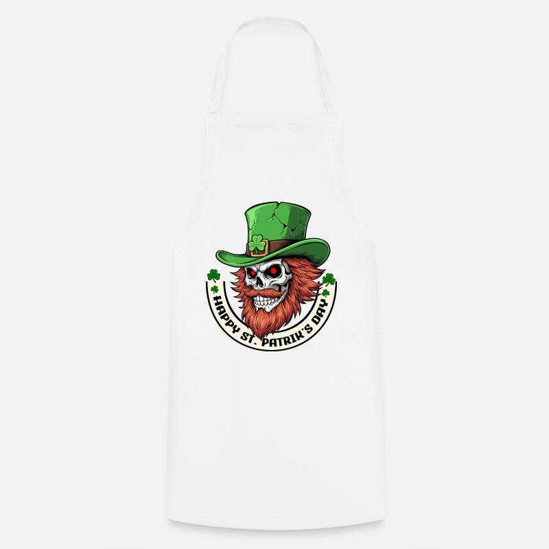 Irish Skull Vibes - Tablier de cuisine - blanc