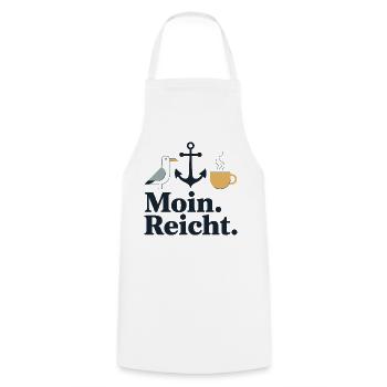  Moin. Reicht. Anker Möwe Kaffee Nordsee Ostsee - Kochschürze - Weiß - Vorne - AI Model Male 185 dark (185cm)