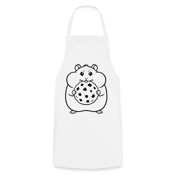 Hamster Keks Cookie Outline - Kochschürze - Weiß - Vorne - AI Model Male 185 dark (185cm)