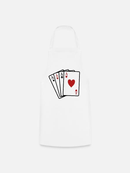 Pokerkarten - Kochschürze - Weiß