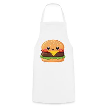 hamburger - Tablier de cuisine - blanc - Devant - AI Model Male 185 dark (185cm)