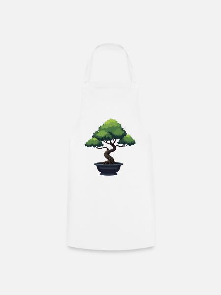 Bonsai Baum - Kochschürze - Weiß