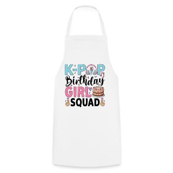 K-Pop Birthday Girl Squad - Cooking Apron - white - Front - AI Model Male 185 dark (185cm)