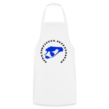 Logo Sportsgeister Senftenberg avec silhouette de lac - Tablier de cuisine - blanc - Devant - AI Model Male 185 dark (185cm)