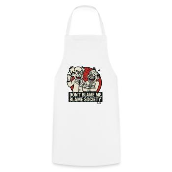 Science Duo Blame Society - Cooking Apron - white - Front - AI Model Male 185 dark (185cm)