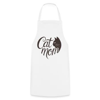 Cat Mom, Katzmama Heart Typographie - Tablier de cuisine - blanc - Devant - AI Model Male 185 dark (185cm)