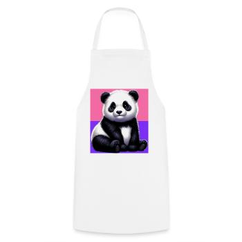 Panda - Kochschürze - Weiß - Vorne - AI Model Male 185 dark (185cm)