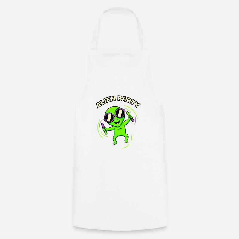 Alien Party - Cooking Apron - white