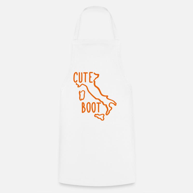 Cute Italian Boot - Cute Boot - Cooking Apron - white