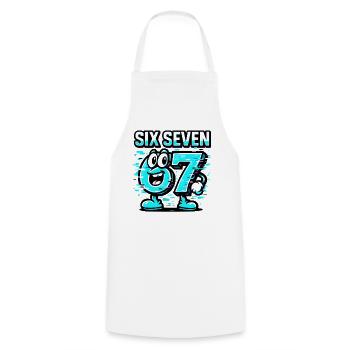 Six Seven 67 Meme Glitch Mascotte Italian Brainrot - Tablier de cuisine - blanc - Devant - AI Model Male 185 dark (185cm)