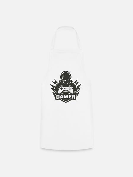 gamer logo - Kochschürze - Weiß