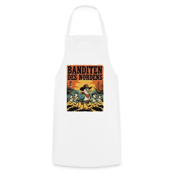 Banditen des Nordens Möwen Fischbrötchen Diebe - Kochschürze - Weiß - Vorne - AI Model Male 185 dark (185cm)
