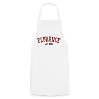 Florence Est. 1996 - Cooking Apron - white - Front - AI Model Male 185 dark (185cm)
