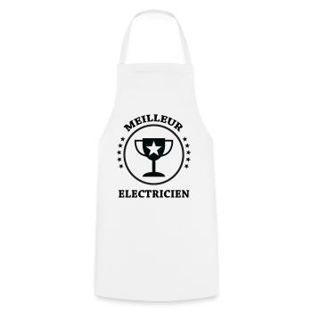 Meilleur Électricien : Le Trophée de la Qualité - Tablier de cuisine - blanc - Devant - AI Model Male 185 dark (185cm)