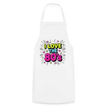 I Love the 80s Neon Retro - Kochschürze - Weiß - Vorne - AI Model Male 185 dark (185cm)