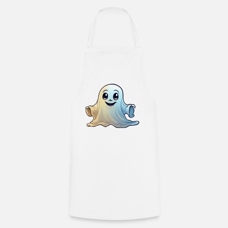 Friendly Ghost Cartoon - Cooking Apron - white