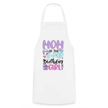 Mom Of The K Pop Birthday Girl - Cooking Apron - white - Front - AI Model Male 185 dark (185cm)