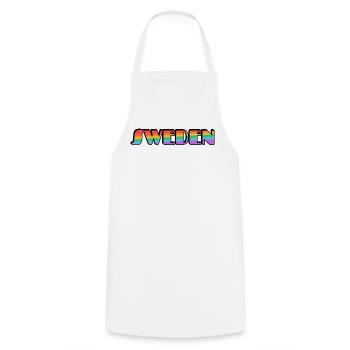 Gay Sweden Rainbow Typografie - Kochschürze - Weiß - Vorne - AI Model Male 185 dark (185cm)
