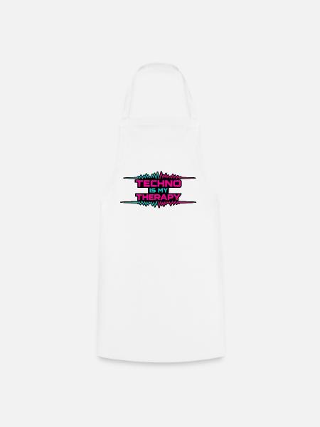 Techno Therapy Neon Pulse - Kochschürze - Weiß