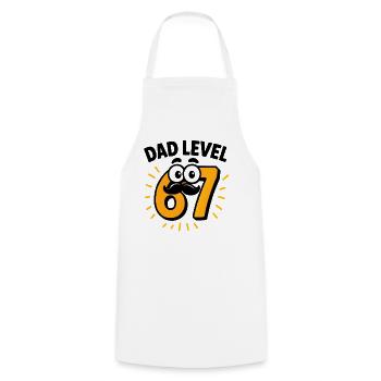 Dad Level 67 Six Seven Meme Father Dad Humor - Cooking Apron - white - Front - AI Model Male 185 dark (185cm)