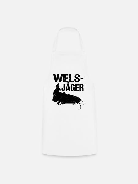 Wels-Jäger- Perfekt für alle Hobbyangler - Kochschürze - Weiß
