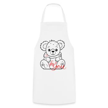 Teddy for you - Cooking Apron - white - Front - AI Model Male 185 dark (185cm)