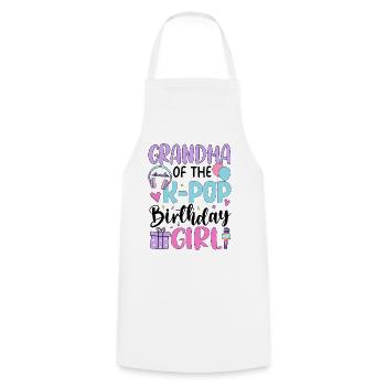 Grand-mère de la fille d’anniversaire de K Pop - Tablier de cuisine - blanc - Devant - AI Model Male 185 dark (185cm)