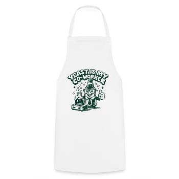 Yeast is my colleague | Brewer Humor - Cooking Apron - white - Front - AI Model Male 185 dark (185cm)