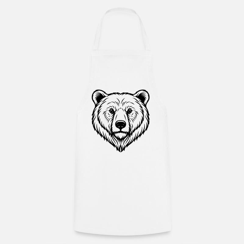 Illustration d’ours - Tablier de cuisine - blanc