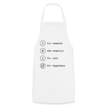 Mindfulness, Moments, Memories, Happiness - Cooking Apron - white - Front - AI Model Male 185 dark (185cm)