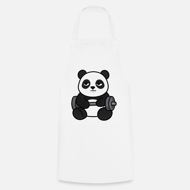Panda Powerlifting - Tablier de cuisine - blanc