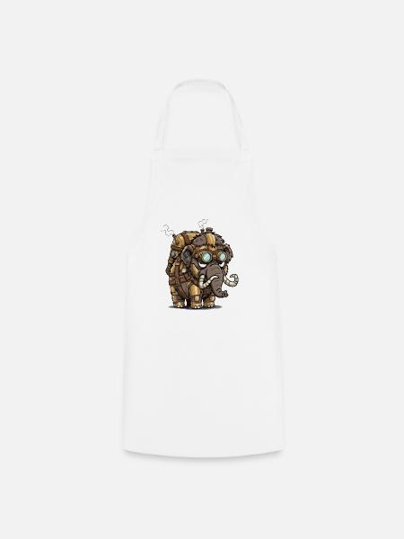 Mammoth Steampunk gepanzerter Dampfkessel - Kochschürze - Weiß