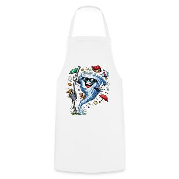 Hurricane with sunglasses - Cooking Apron - white - Front - AI Model Male 185 dark (185cm)