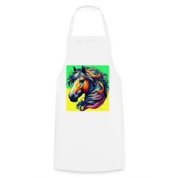 cheval - Tablier de cuisine - blanc - Devant - AI Model Male 185 dark (185cm)