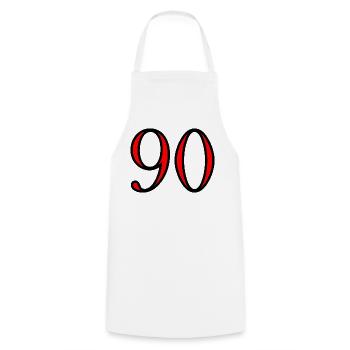 90. 90 ANS. 90e ANNIVERSAIRE. ANNIVERSAIRE 90 ANS. - Tablier de cuisine - blanc - Devant - AI Model Male 185 dark (185cm)