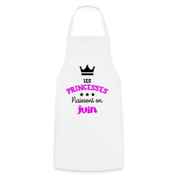 Princesse née en Juin Super Cadeau Anniversaire - Tablier de cuisine - blanc - Devant - AI Model Male 185 dark (185cm)