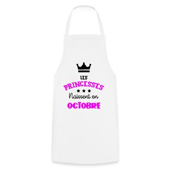 Prinzessin geboren im Oktober Geburtstagsgeschenk - Kochschürze - Weiß - Vorne - AI Model Male 185 dark (185cm)