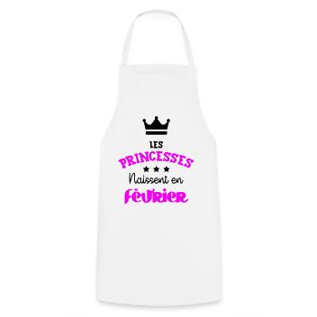 Prinzessin geboren im Februar Geburtstagsgeschenk - Kochschürze - Weiß - Vorne - AI Model Male 185 dark (185cm)