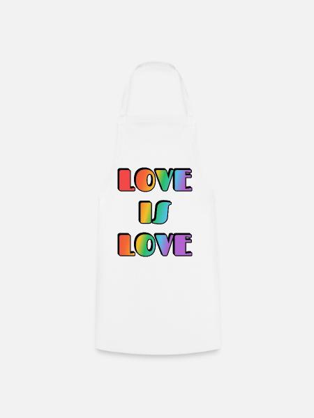 Liebe ist Liebe Regenbogen - Kochschürze - Weiß
