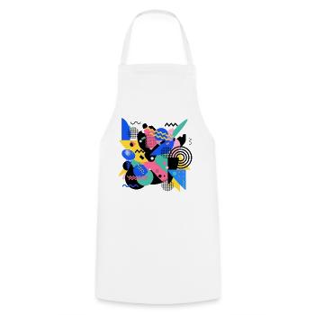 Memphis Style Pattern Retro 80s Geometry Abstract - Cooking Apron - white - Front - AI Model Male 185 dark (185cm)